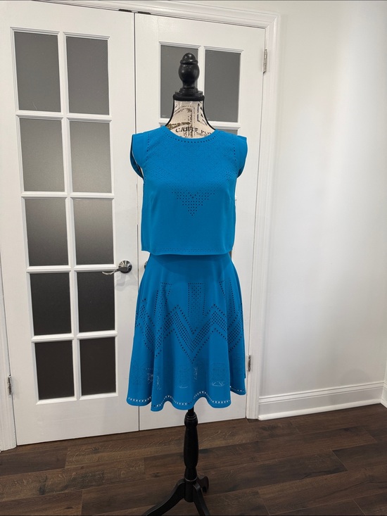 Karen Millen Dresses & Skirts - Karen Millen Bright Blue Perforated One Piece Dress
